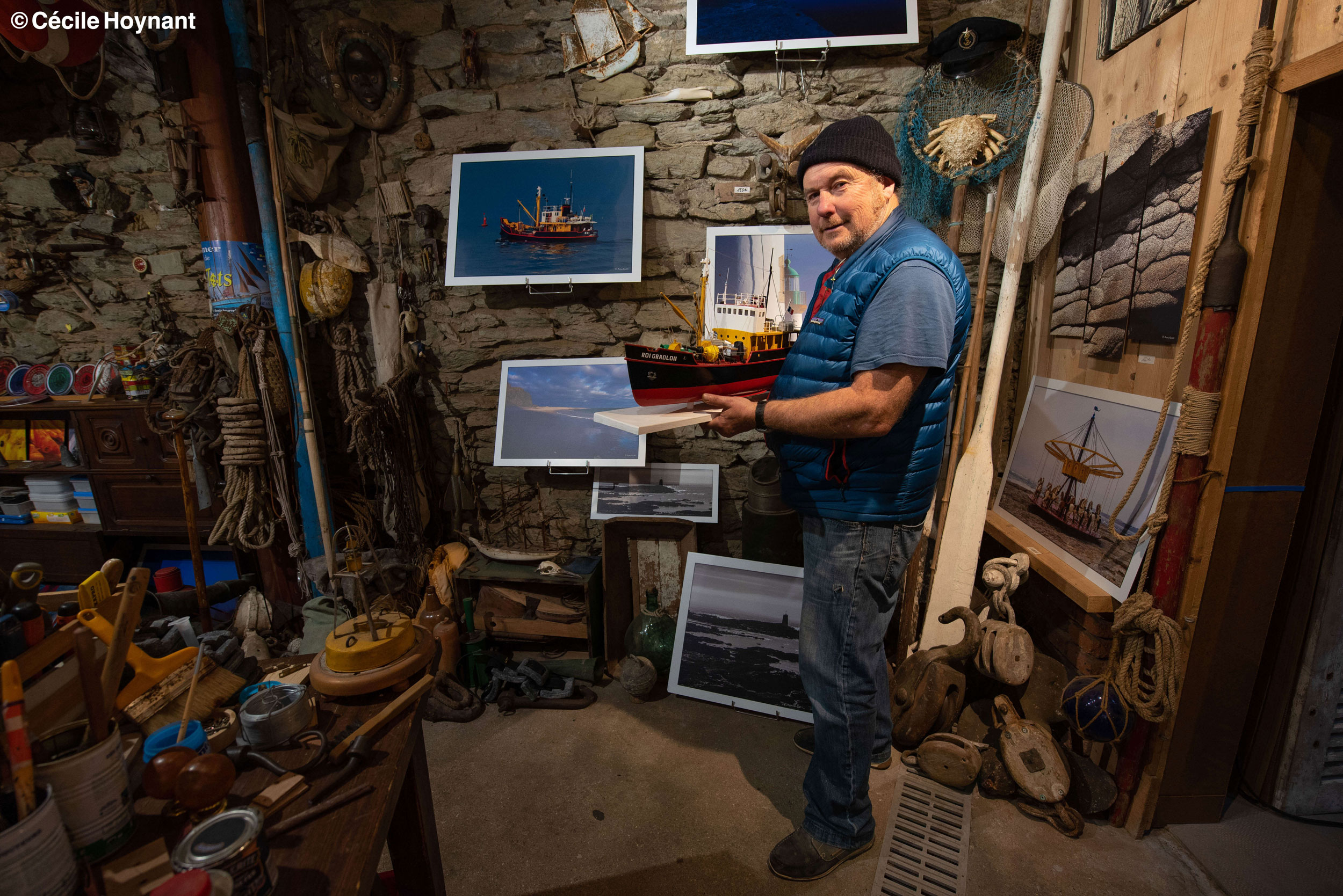 portrait environnemental, Alain Roupie, artiste, galerie, Île de Groix, Morbihan, Bretagne,