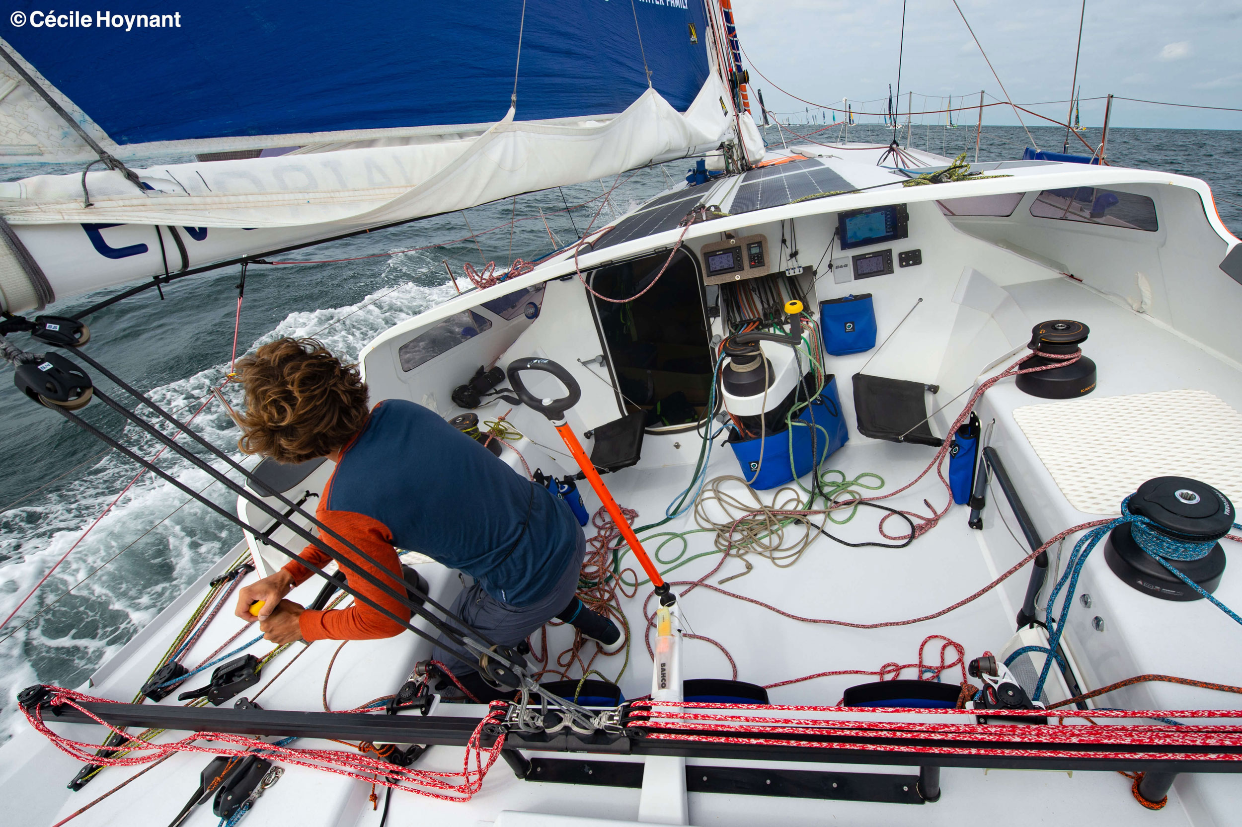 course au large, navigateur en solitaire, Stan Thuret, skipper, Route du Rhum, transatlantique, Class 40, manœuvres, cocpkit