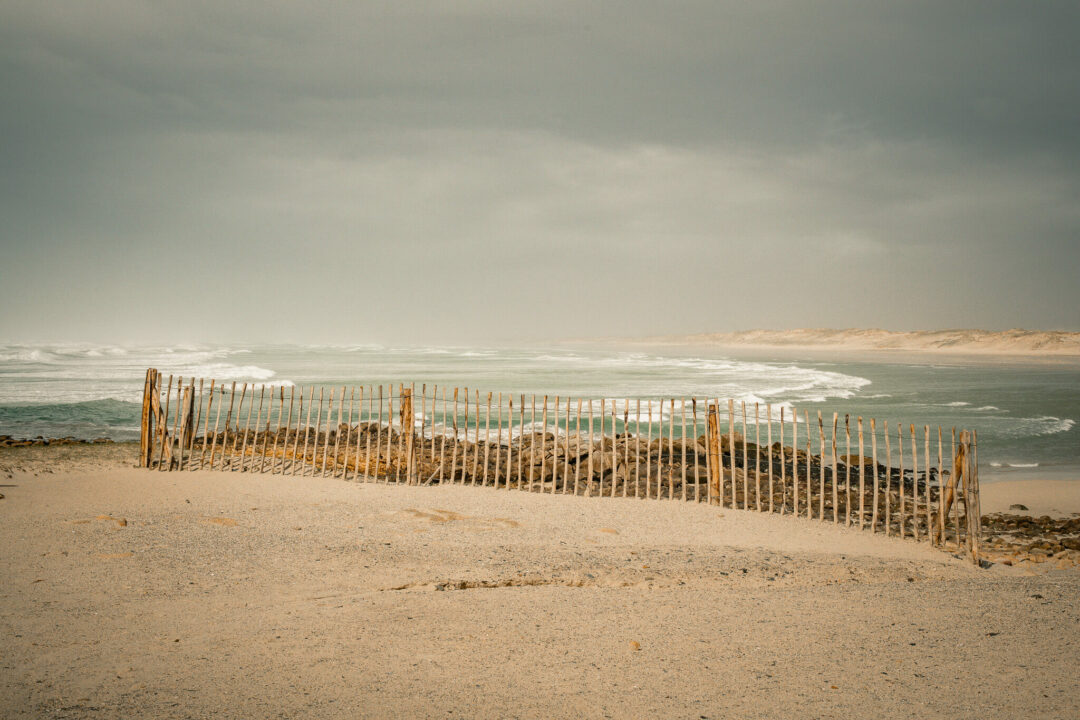 Jour de la tempête Nelson à la pointe de La Torche.